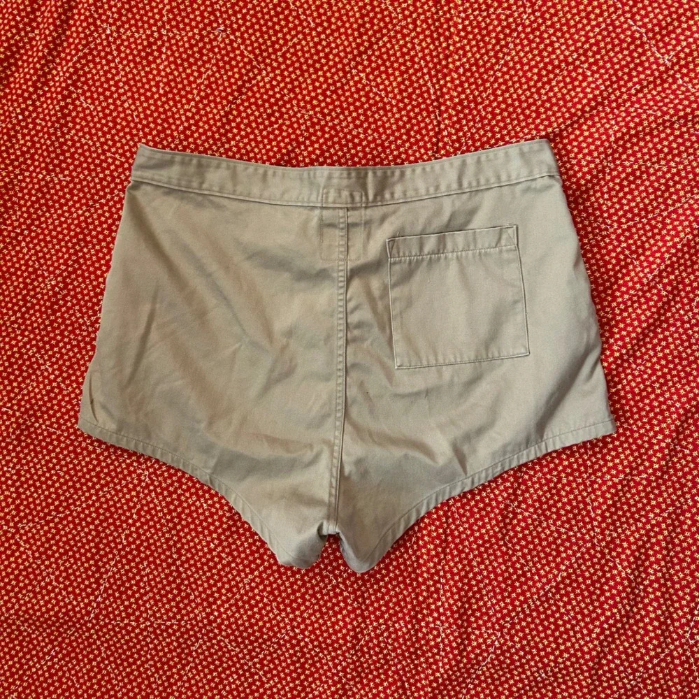 Vintage US Military UNICOR Swimmer Trunks Khaki Cotton Shorts Size 36 Mens